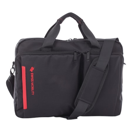 Swiss Mobility Stride Executive Briefcase, Holds Laptop 15.6", 4" x 4" x 11.5", Black EXB1020SMBK